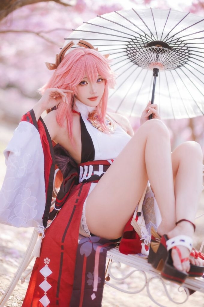 图片[1]-瓜希酱 NO.96 原神 八重神子 [20P-61MB]-蜜桃啵啵