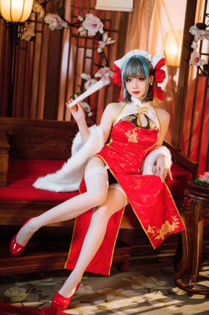 图片[2]-焖焖碳 NO.046 碧蓝航线-柴郡新春旗袍[29P-180MB]-蜜桃啵啵