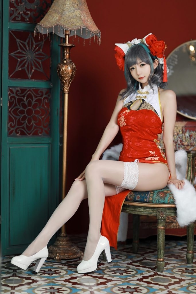 图片[1]-51酱 – NO.18 碧蓝航线-柴郡新春旗袍[12P-54MB]-蜜桃啵啵