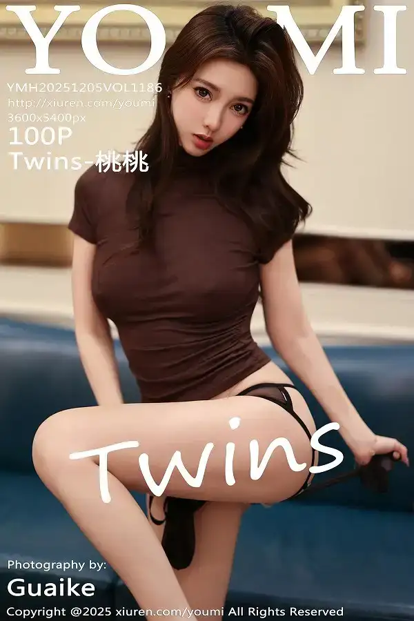 [YouMi尤蜜荟]Vol.1186_模特Twins-桃桃性感黑色西服配黑丝吊袜秀曼妙身姿迷人诱惑写真100P